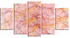 Mystic Pink Fractal Veins, Contemporary Canvas Art Print, 60"x32", 5 Panels