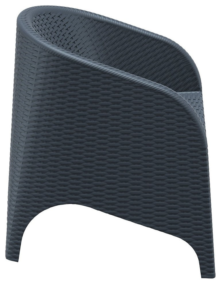 Aruba Resin Wickerlook Chair, Dark Gray, Set of 2