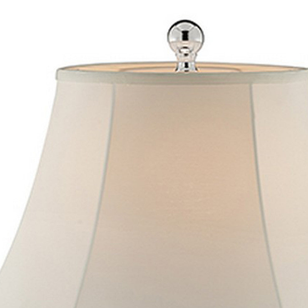 Benzara BM240443 Table Lamp With Semi Fluted Glass Base, Set of 2, Off White