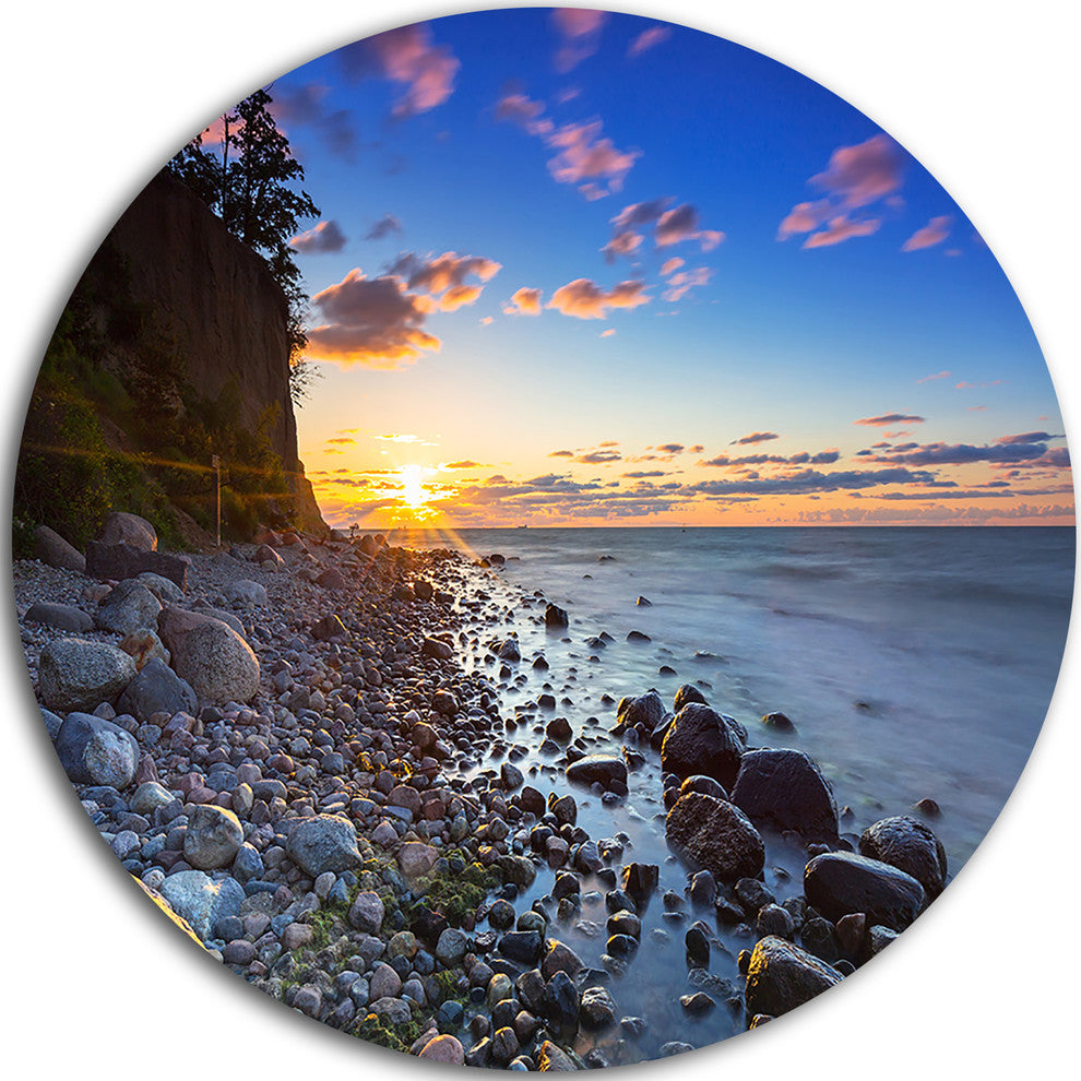 Baltic Sea And Orlowo Cliff At Sunrise, Seashore Disc Artwork, 23"