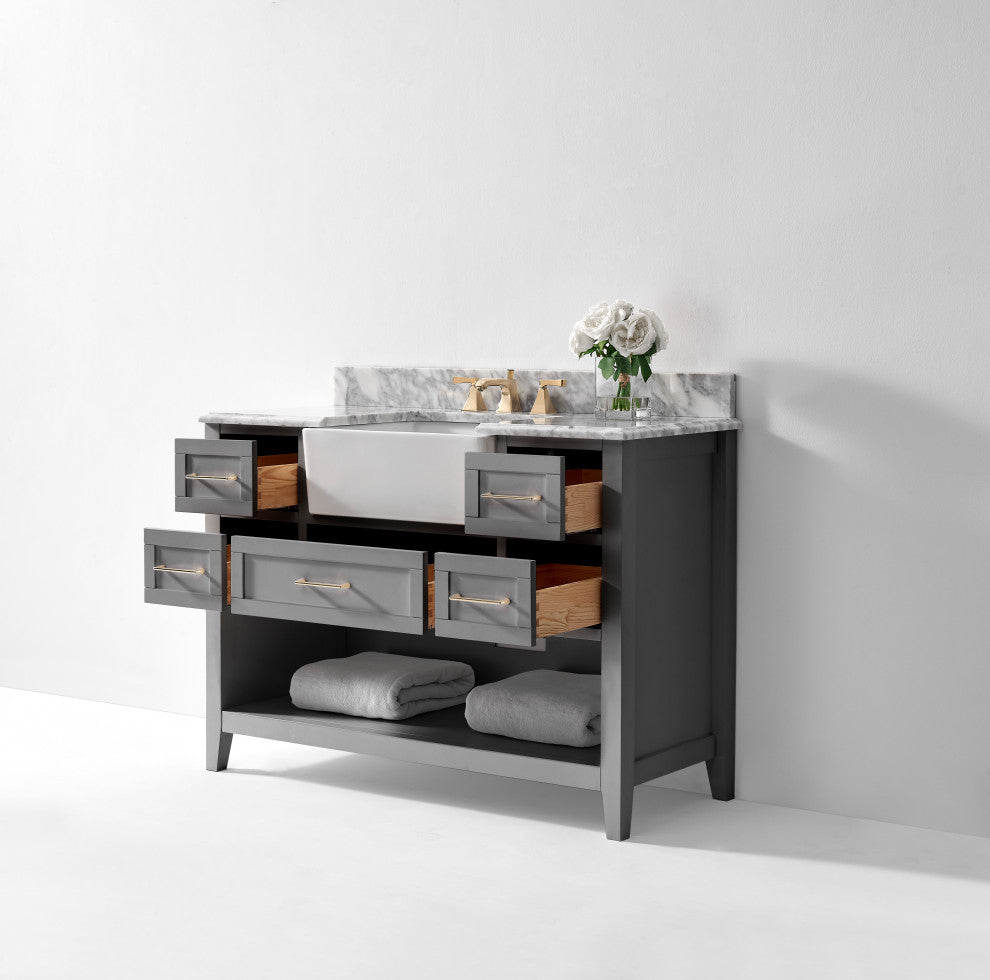 Hayley Bathroom Vanity Set, Sea Cloud Gray, 48"