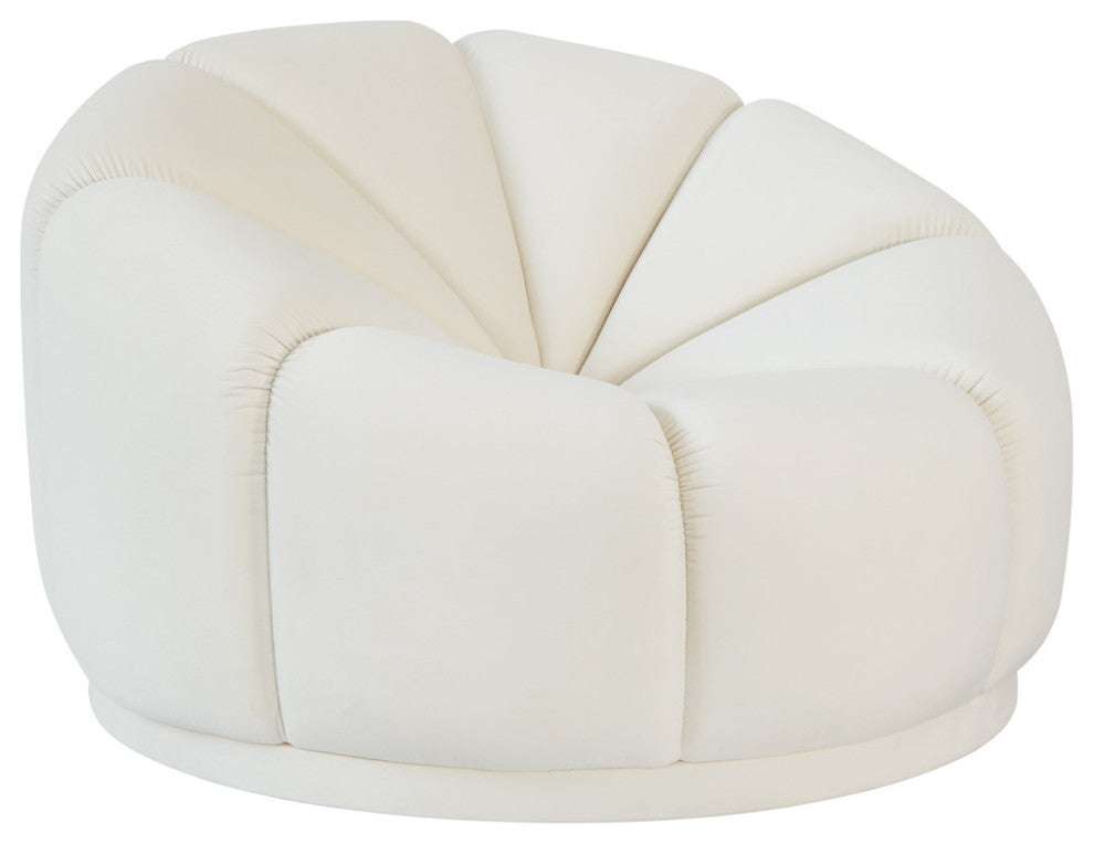 Marshmallow Cream Velvet Lounge Chair - Cream