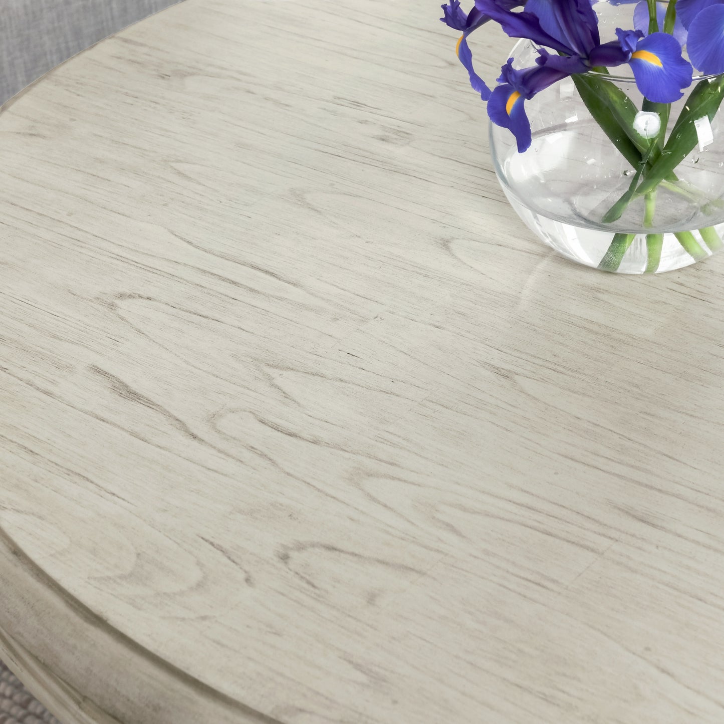 The Adrienne Dining Table, 54", Warm Gray, French Country, Round