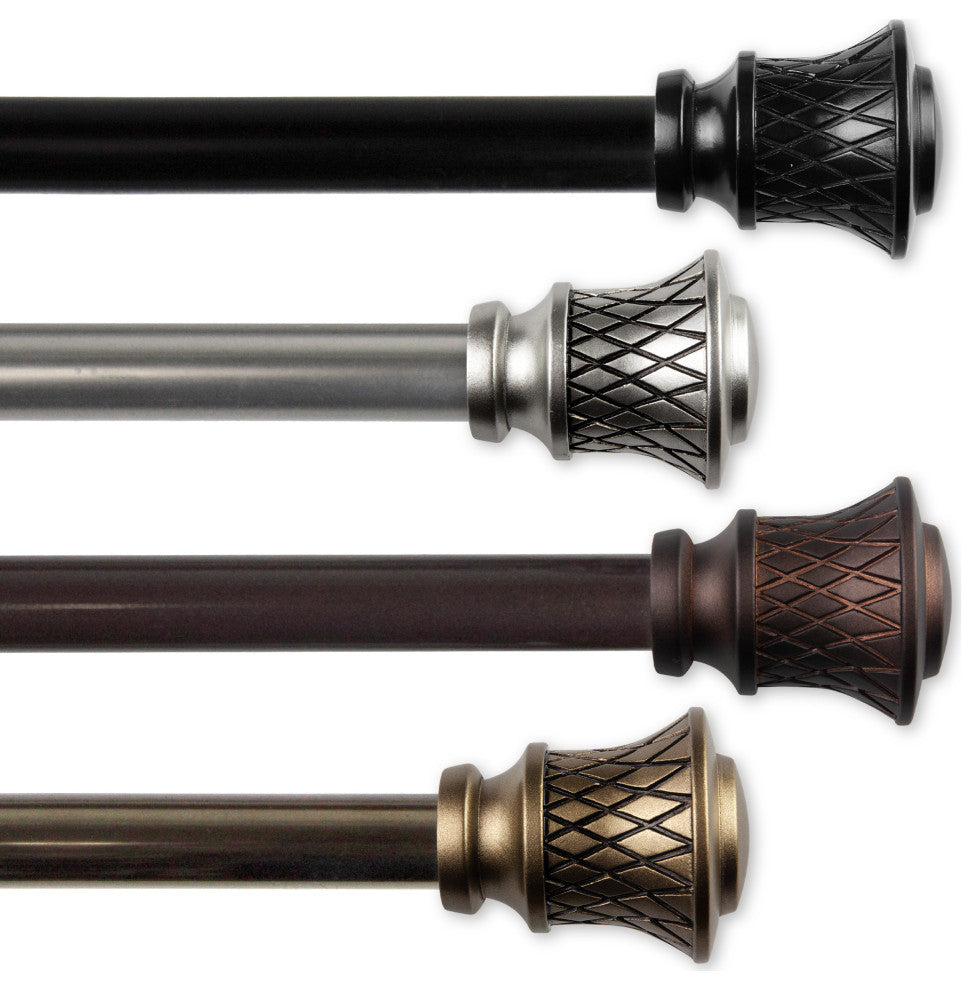Verena 13/16" Curtain Rod, Cocoa, 18-28"