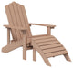 vidaxL Patio Adirondack Chair With Footstool HDPE Brown