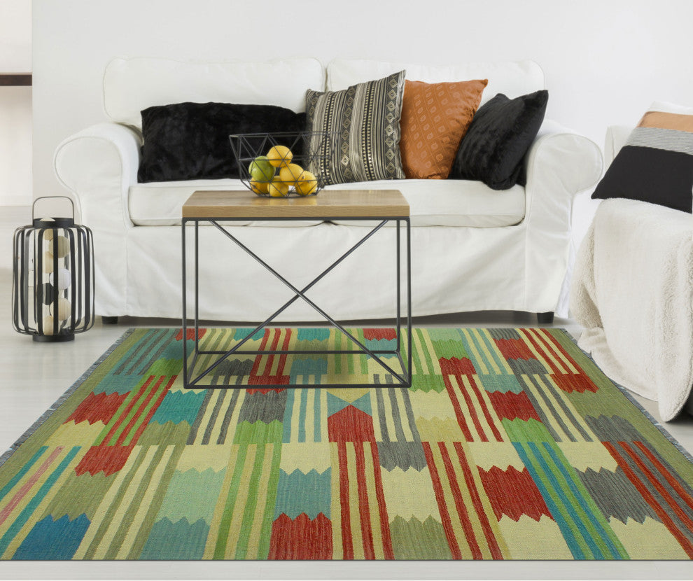 Winchester Kilim Kirby Burgundy/Ivory Rug, 5'1x6'7