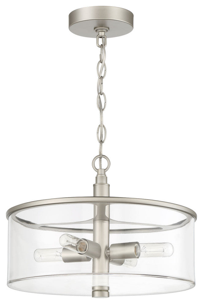 Hailie Convertible Semi Flush 4  Light  Satin Nickel