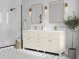 Sonoma 72" Double Sink Bath Vanity in Alabaster, 2" White Quartz