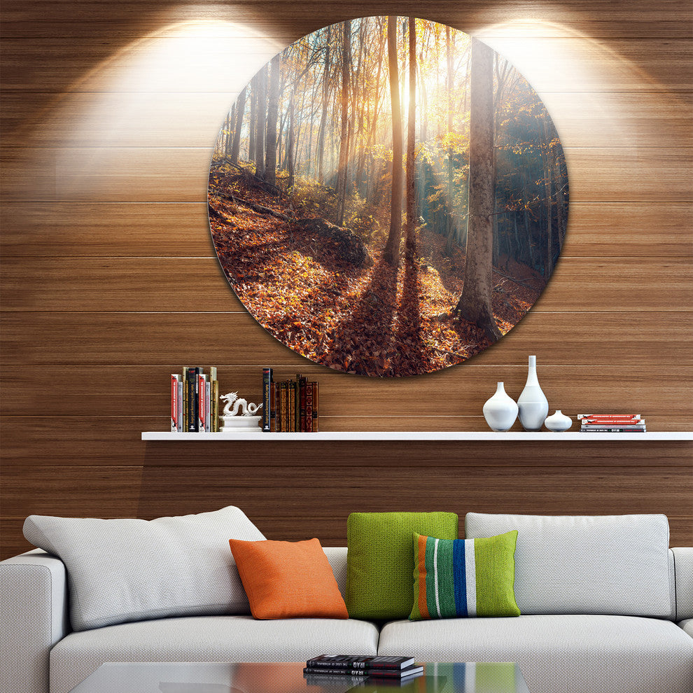 Crimean Mountains Autumn, Landscape Photo Disc Metal Artwork, 11"