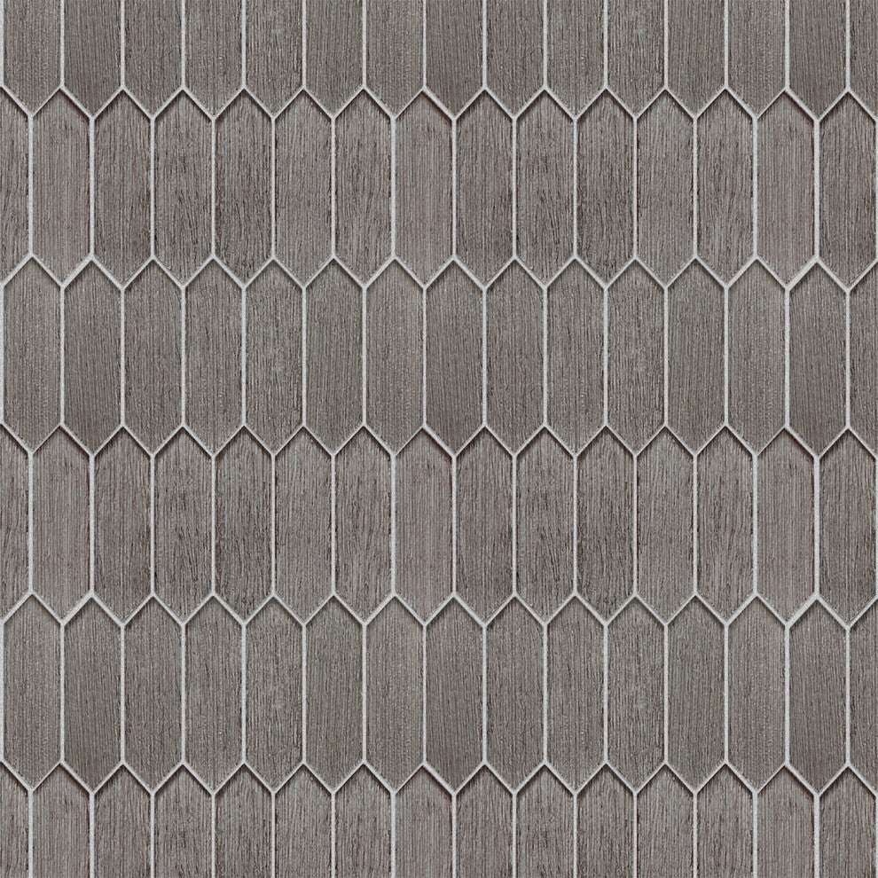 Windey 10.9"x11.3" Hexagon Laminated Glass Mosaic Wall Tile, Brown, Box of 11
