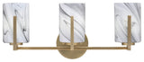 Atlas 3-Light Bath Bar, New Age Brass/Onyx Swirl