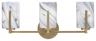 Atlas 3-Light Bath Bar, New Age Brass/Onyx Swirl