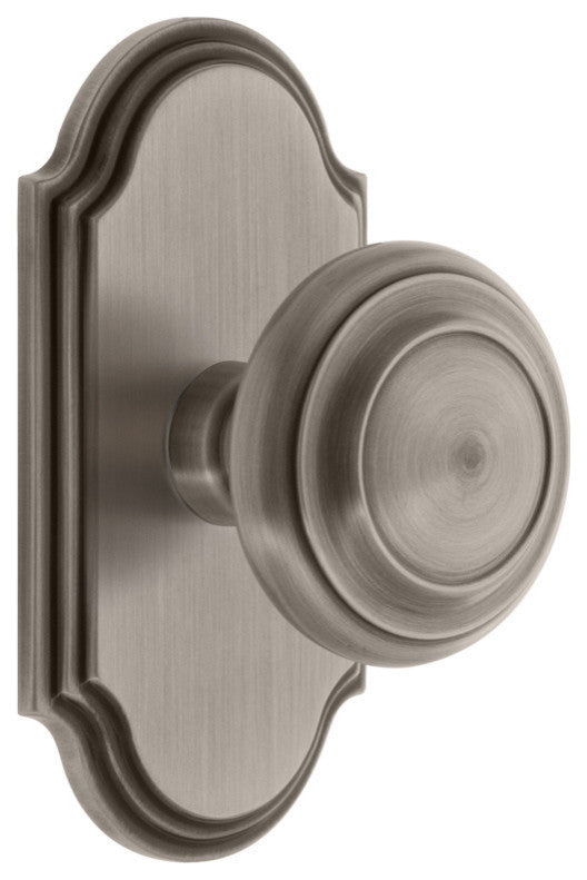 Arc Plate Passage, Circulaire Knob, Antique Pewter, 811267