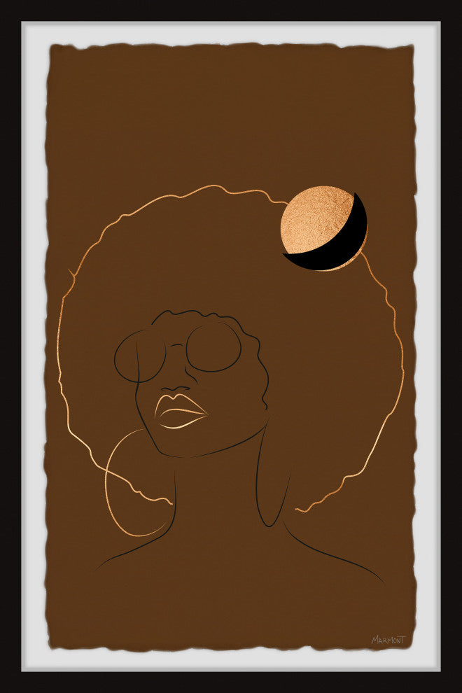 "Cool Afro Outline" Framed Painting Print, 30x45