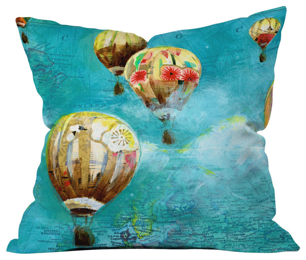 Land Of Lulu Herd Of Balloons 2 Outdoor Throw Pillow