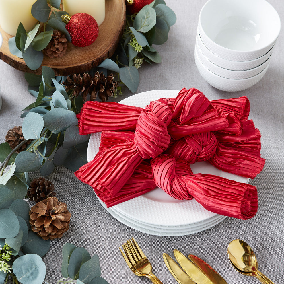 Red Satin Knot Napkin, Set of 6
