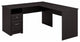 Cabot L Shaped Computer Desk With Drawers, Espresso Oak