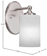 Capri 1-Light Wall Sconce, Brushed Nickel/White Marble