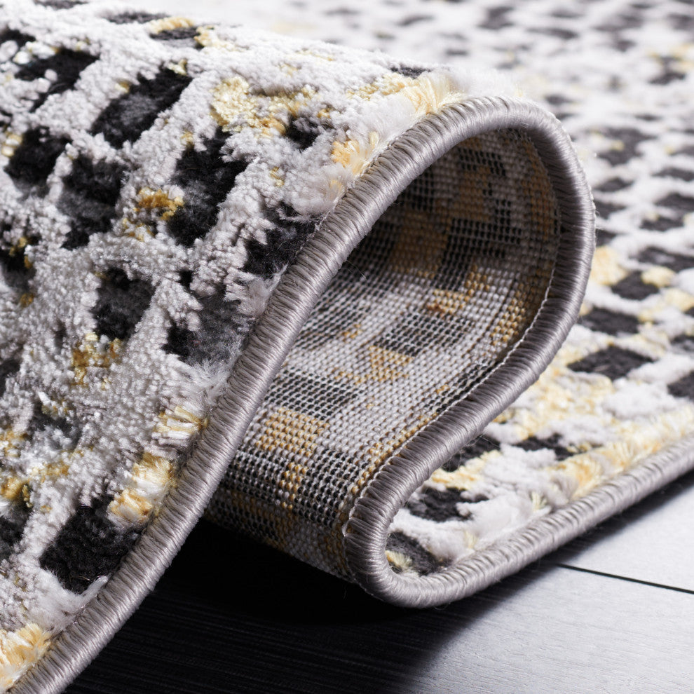 Safavieh Amelia Collection, ALA254 Rug, Charcoal/Gold, 4'5"x6'5"