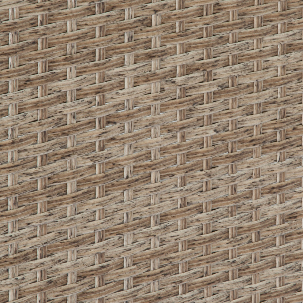 Maui Outdoor Ottoman, Natural Aged Wicker, Linen White
