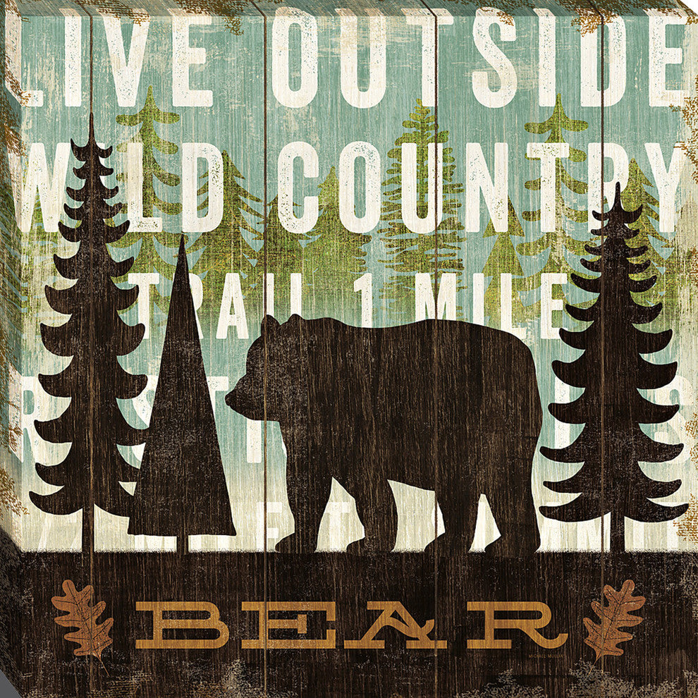 "Simple Living Bear" By Michael Mullan, Giclee Print on Gallery Wrap Canvas