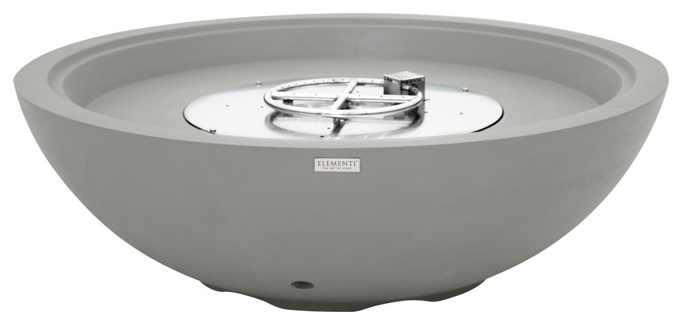 Rose Bowl Round Light Grey Concrete 48" Natural Gas Fire Bowl