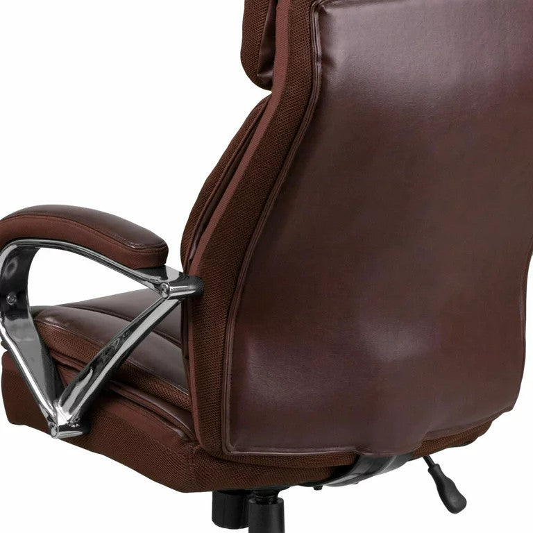 Contemporary Office Chair, Plush Seat & High Backrest for Extreme Comfort, Brown