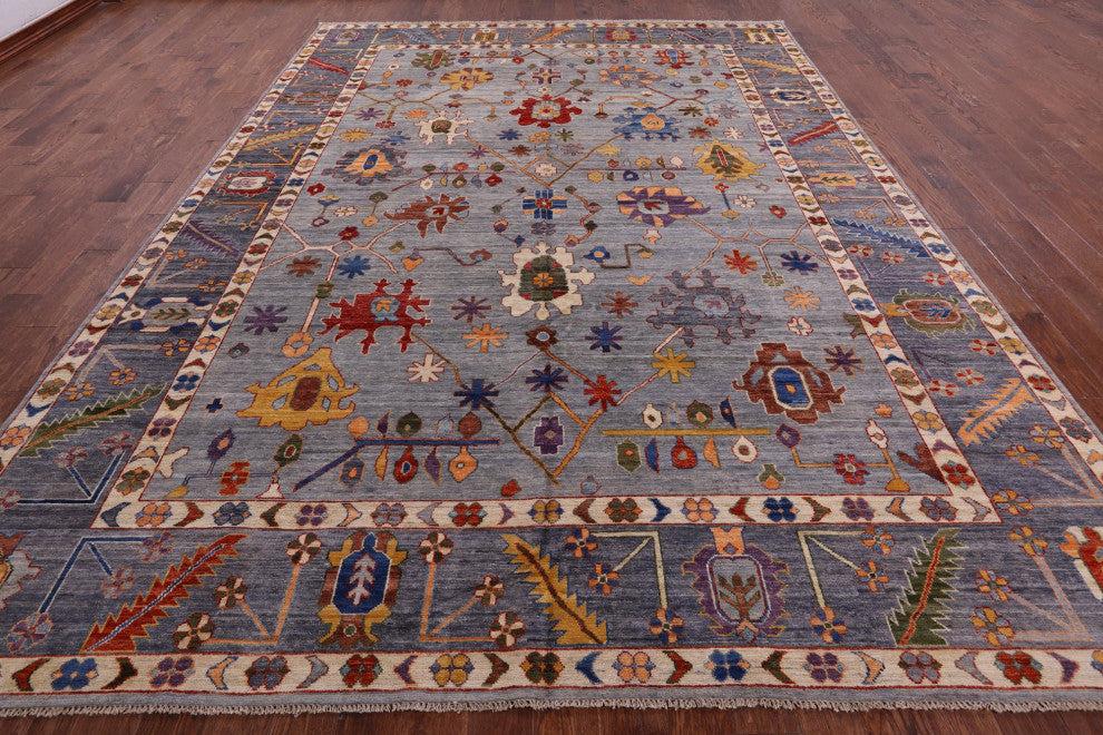 9' 9" X 13' 5" Turkish Oushak Hand Knotted Wool Rug - Q12405