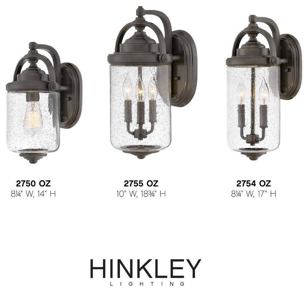 Hinkley Willoughby Medium Wall Mount Lantern, Oil Rubbed Bronze
