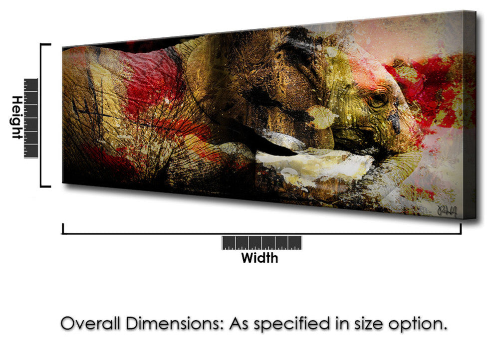 Saddle Ink Elephant V, 12"x24"