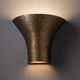 Ambiance Outdoor Large Ceramic Round Flared Wall Sconce, Hammered Brass, LED