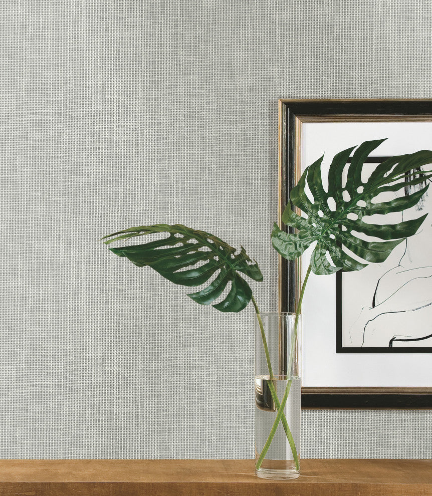 Reed Basket White Peel and Stick Wallpaper
