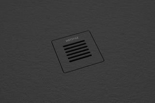 48x36 Feel Shower Base, Center Drain High Density Stone Composite, Black, 48x36
