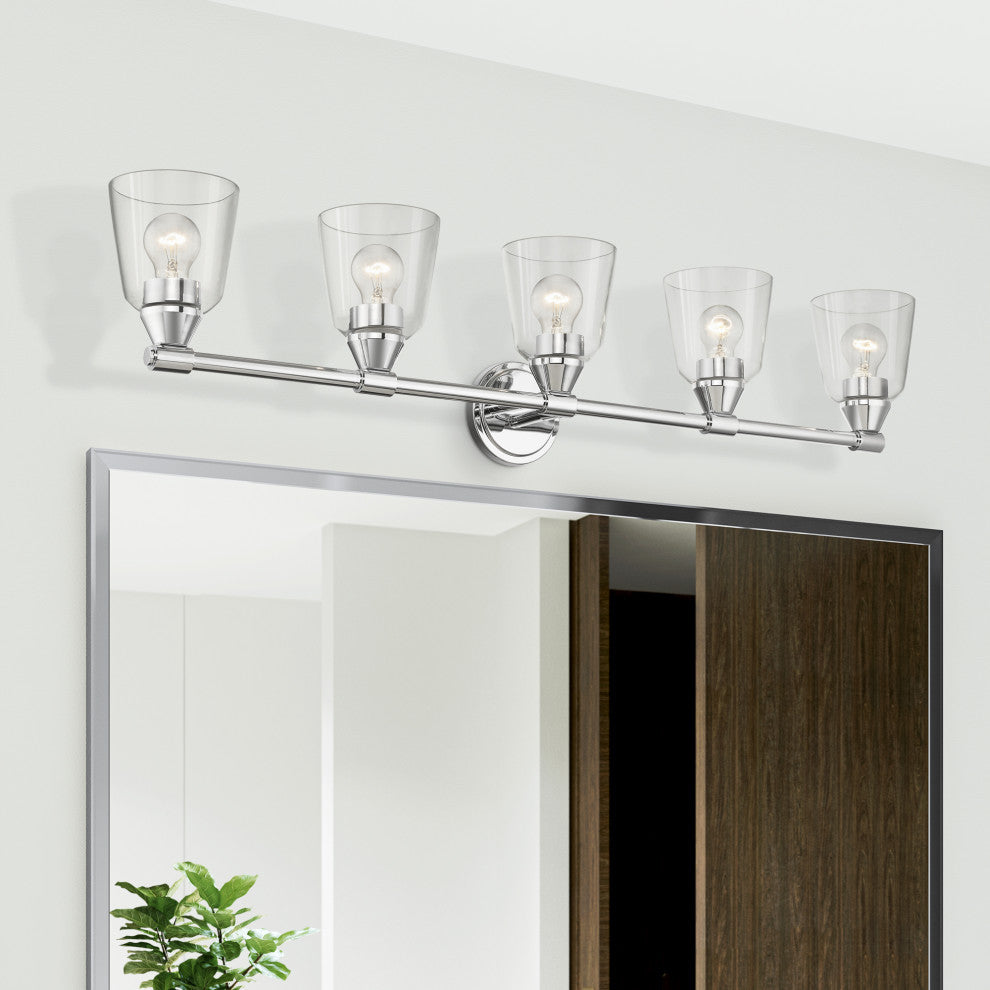 Catania 5-Light Polished Chrome Large Vanity Sconce
