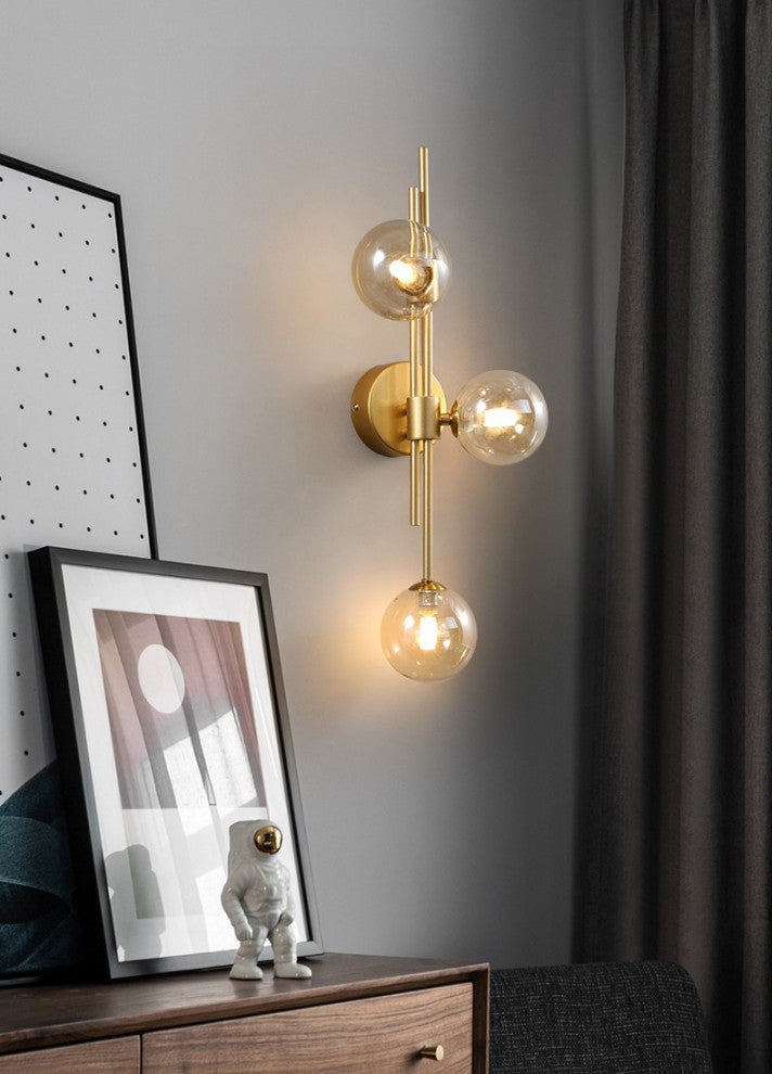 Mieres | Luxury Minimalist Glass LED Wall Lamp, Transparent, Right