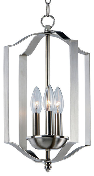 Maxim 10035 Provident 3 Light 10"W Taper Candle Mini Pendant - Satin Nickel