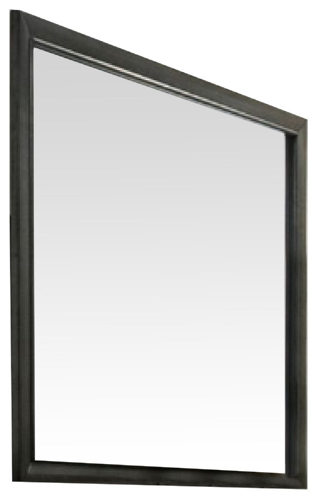 Benzara BM275071 45" Solid Wood Mirror, Portrait Frame, Rectangular, Gray
