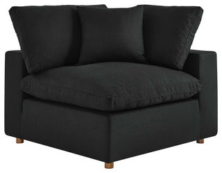 Commix Down Filled Overstuffed 6-Piece Sectional Sofa, Black