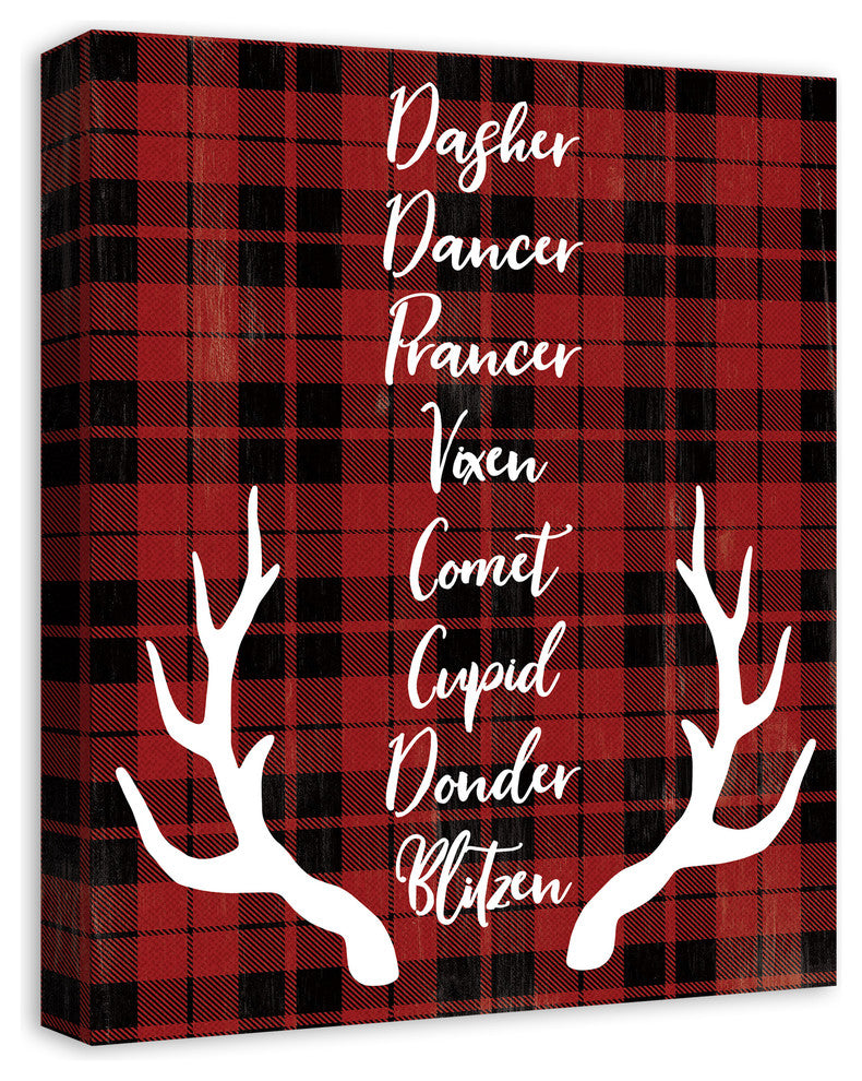 Reindeer Role Call Canvas Wall Art, 16"x20"
