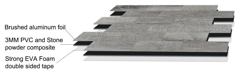 Peel and Stick Backsplash Aluminum Composite Tile 12"x12" Distressed Wood Panel, Wood