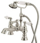 Kingston Brass 7" Deck Mount Tub Faucet With Hand Shower, Brushed Nickel