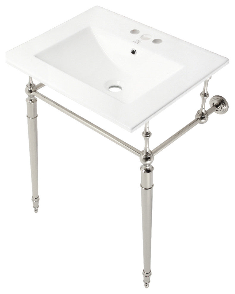 Fauceture KVPB24187W4PN 24" Console Sink, Legs, 4", 3 Hole