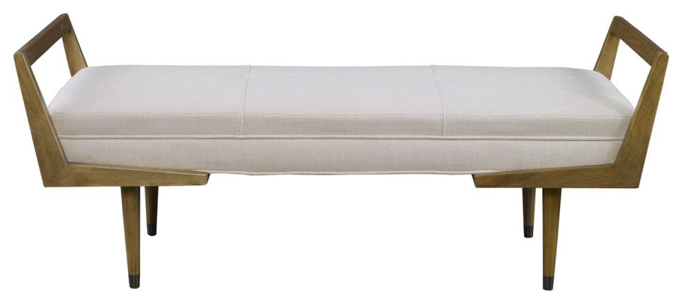 Uttermost Waylon Modern Ivory Bench 23592