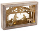 Cut Out Wood Nativity Scene With LED Lights 12"L