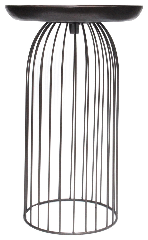 Contemporary Aviary Accent Table Large Dark Bronze - Brown