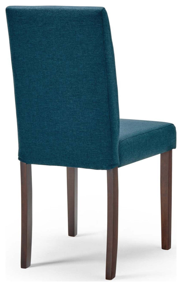 Side Chair and Table Set, Fabric, Drak Brown Blue, Modern, Bistro Restaurant