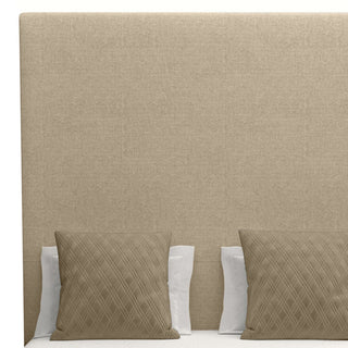 Nativa Interiors Moyra Plain Bed, Flax, King, Headboard: High