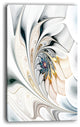 Designart - White Stained Glass Floral Art - Floral Wall Art Canvas, 16"x32"