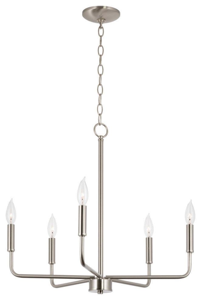 Kira Home Camille 22" Chandelier, Adjustable Hanging Height, Brushed Nickel