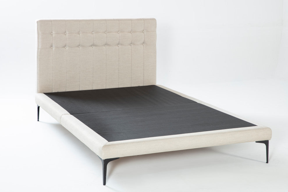 Stratton Queen Foundation & Headboard, Bell Basic Cream